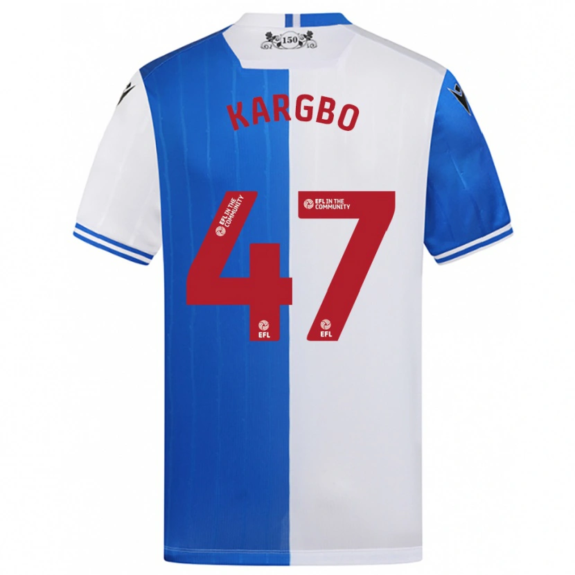 Danxen Enfant Maillot Augustus Kargbo #47 Bleu Blanc Tenues Domicile 2025/26 T-Shirt