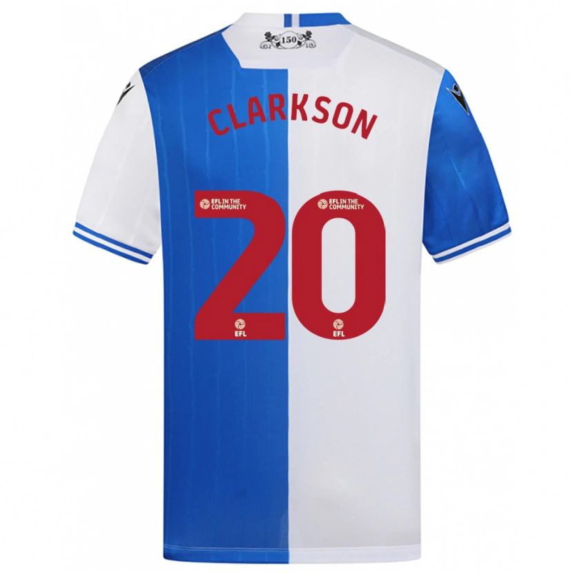Danxen Enfant Maillot Eve Clarkson #20 Bleu Blanc Tenues Domicile 2025/26 T-Shirt