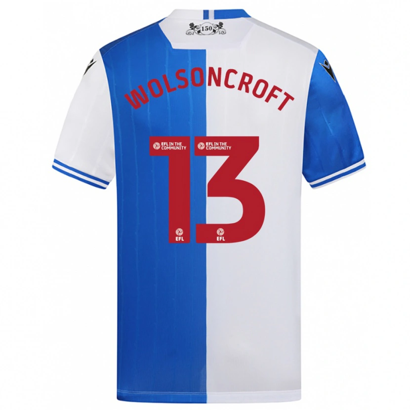 Danxen Enfant Maillot Blake Wolsoncroft #13 Bleu Blanc Tenues Domicile 2025/26 T-Shirt