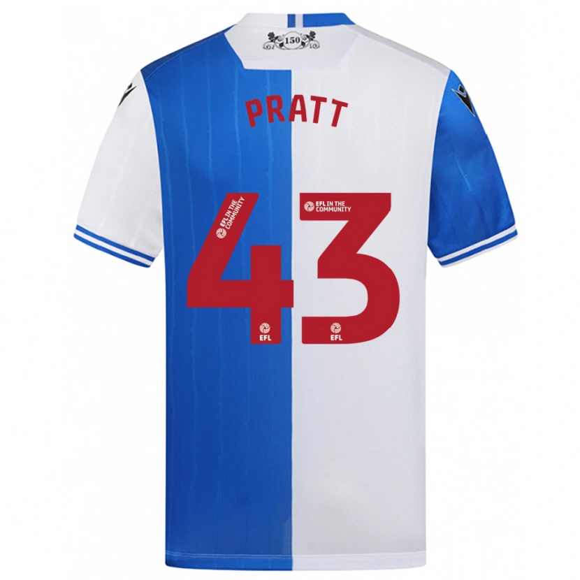 Danxen Enfant Maillot George Pratt #43 Bleu Blanc Tenues Domicile 2025/26 T-Shirt