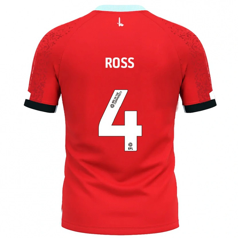 Danxen Enfant Maillot Mia Ross #4 Rouge Blanc Tenues Domicile 2025/26 T-Shirt