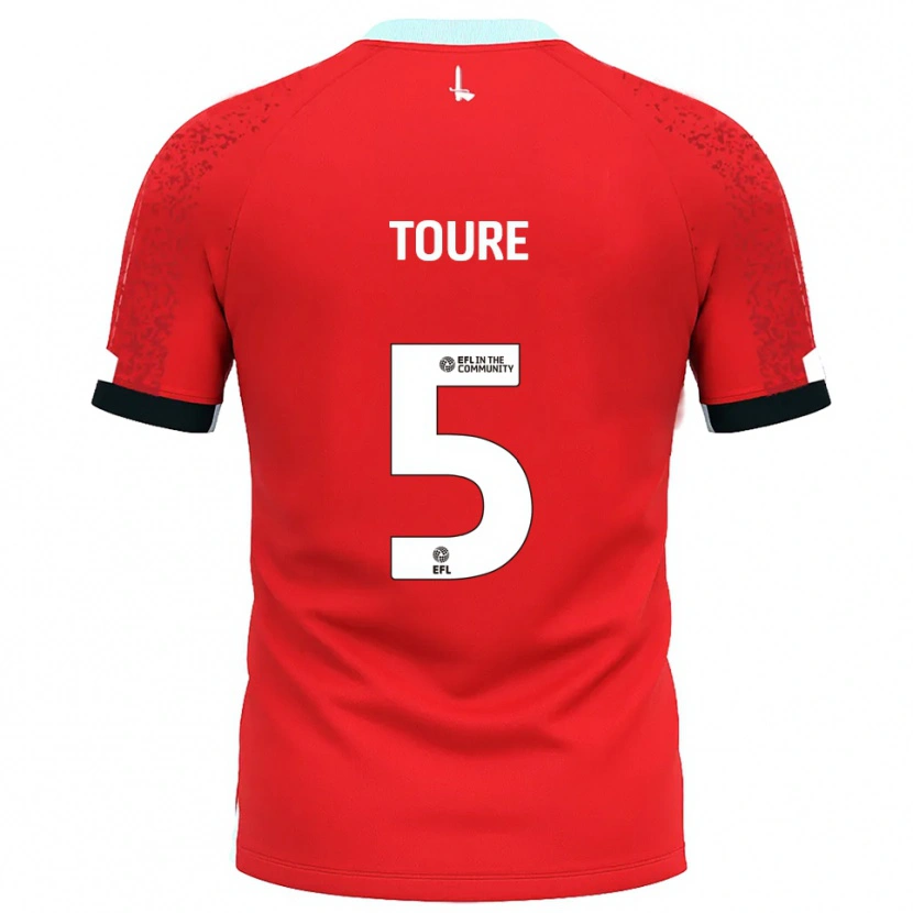 Danxen Enfant Maillot Seydil Toure #5 Rouge Blanc Tenues Domicile 2025/26 T-Shirt