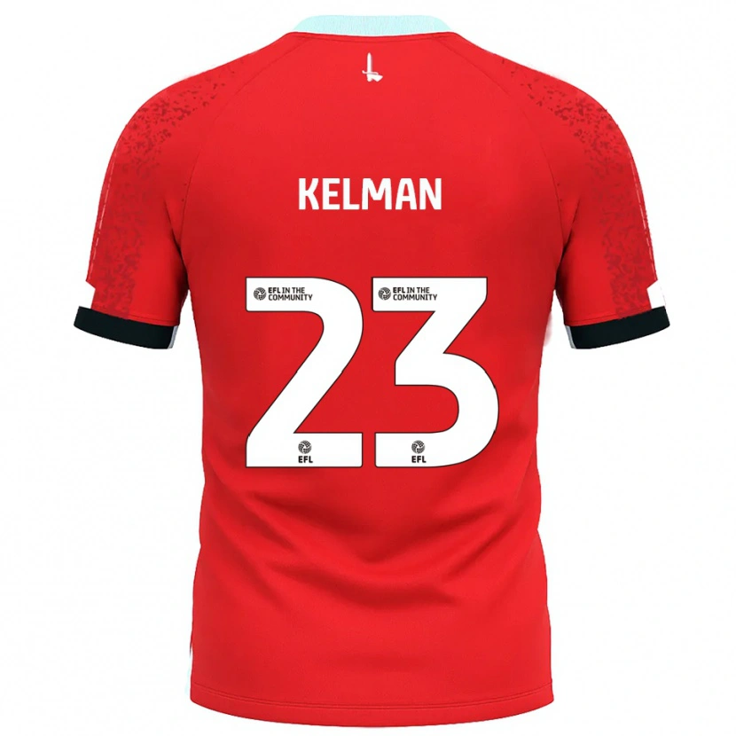 Danxen Enfant Maillot Charlie Kelman #23 Rouge Blanc Tenues Domicile 2025/26 T-Shirt
