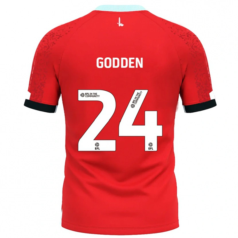 Danxen Enfant Maillot Matty Godden #24 Rouge Blanc Tenues Domicile 2025/26 T-Shirt