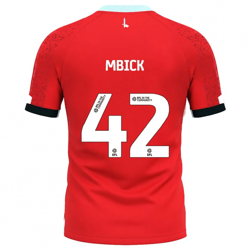 Danxen Enfant Maillot Micah Mbick #42 Rouge Blanc Tenues Domicile 2025/26 T-Shirt