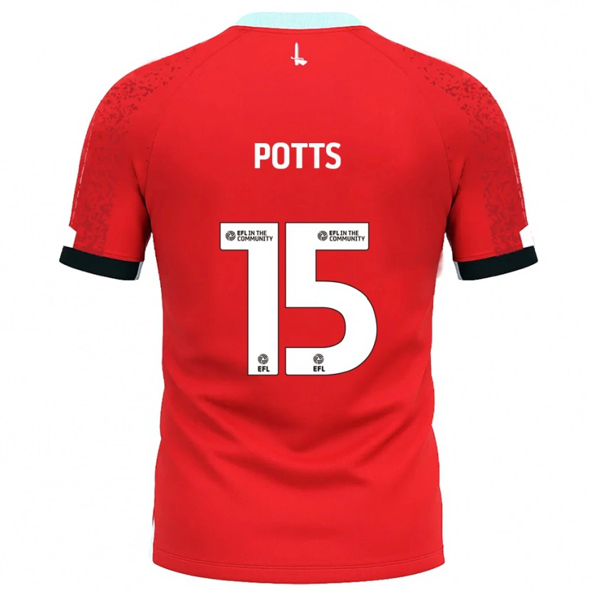 Danxen Enfant Maillot Dan Potts #15 Rouge Blanc Tenues Domicile 2025/26 T-Shirt