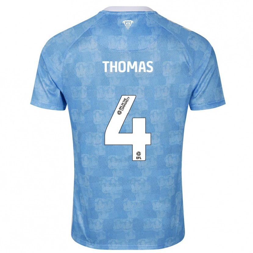 Danxen Enfant Maillot Bobby Thomas #4 Bleu Ciel Blanc Tenues Domicile 2025/26 T-Shirt