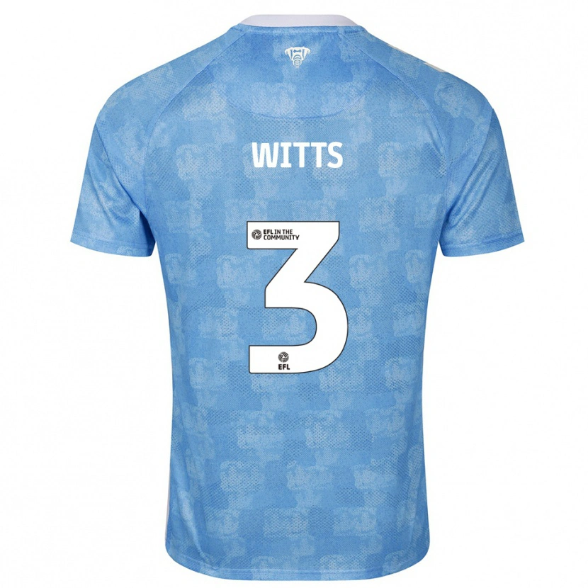 Danxen Enfant Maillot Callum Witts #3 Bleu Ciel Blanc Tenues Domicile 2025/26 T-Shirt