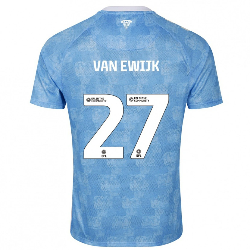 Danxen Enfant Maillot Milan Van Ewijk #27 Bleu Ciel Blanc Tenues Domicile 2025/26 T-Shirt