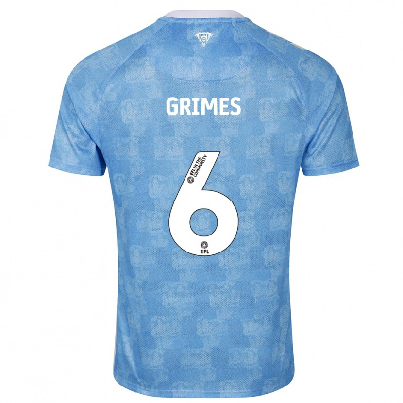Danxen Enfant Maillot Matt Grimes #6 Bleu Ciel Blanc Tenues Domicile 2025/26 T-Shirt