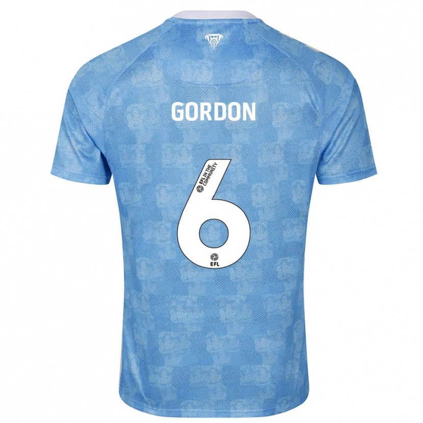 Danxen Enfant Maillot Joshua Gordon #6 Bleu Ciel Blanc Tenues Domicile 2025/26 T-Shirt