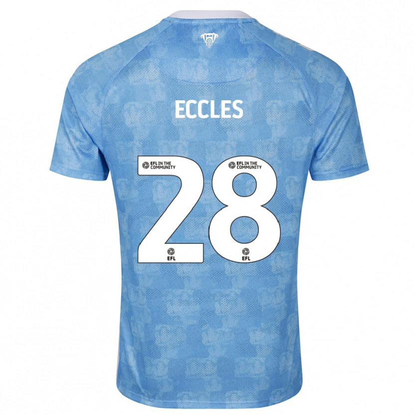 Danxen Enfant Maillot Josh Eccles #28 Bleu Ciel Blanc Tenues Domicile 2025/26 T-Shirt