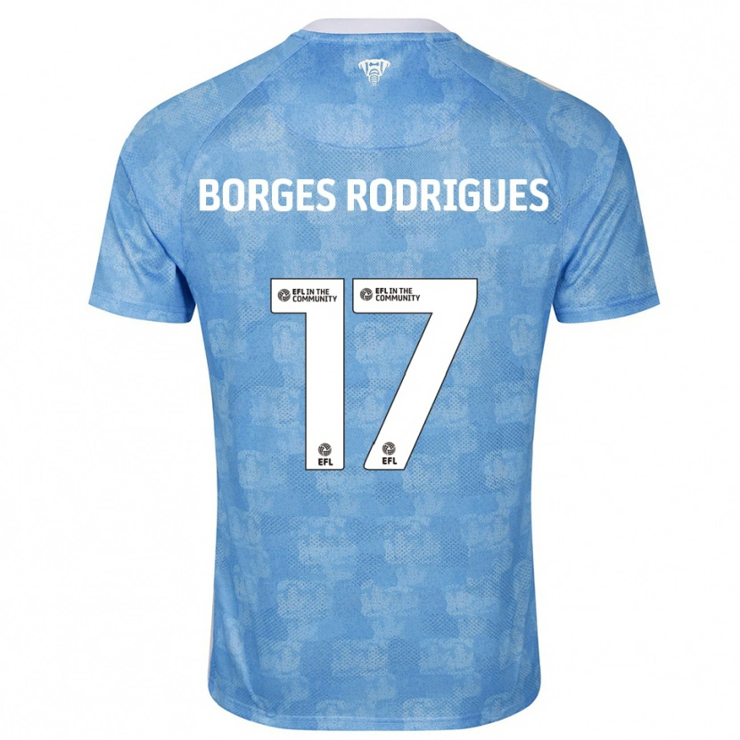 Danxen Enfant Maillot Raphael Borges Rodrigues #17 Bleu Ciel Blanc Tenues Domicile 2025/26 T-Shirt