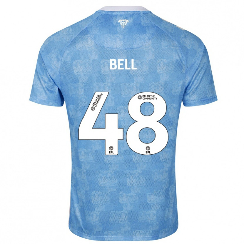 Danxen Enfant Maillot Luke Bell #48 Bleu Ciel Blanc Tenues Domicile 2025/26 T-Shirt