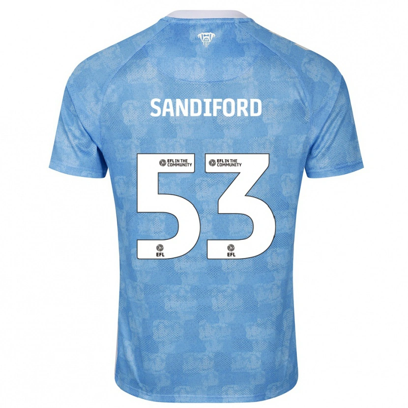 Danxen Enfant Maillot Greg Sandiford #53 Bleu Ciel Blanc Tenues Domicile 2025/26 T-Shirt