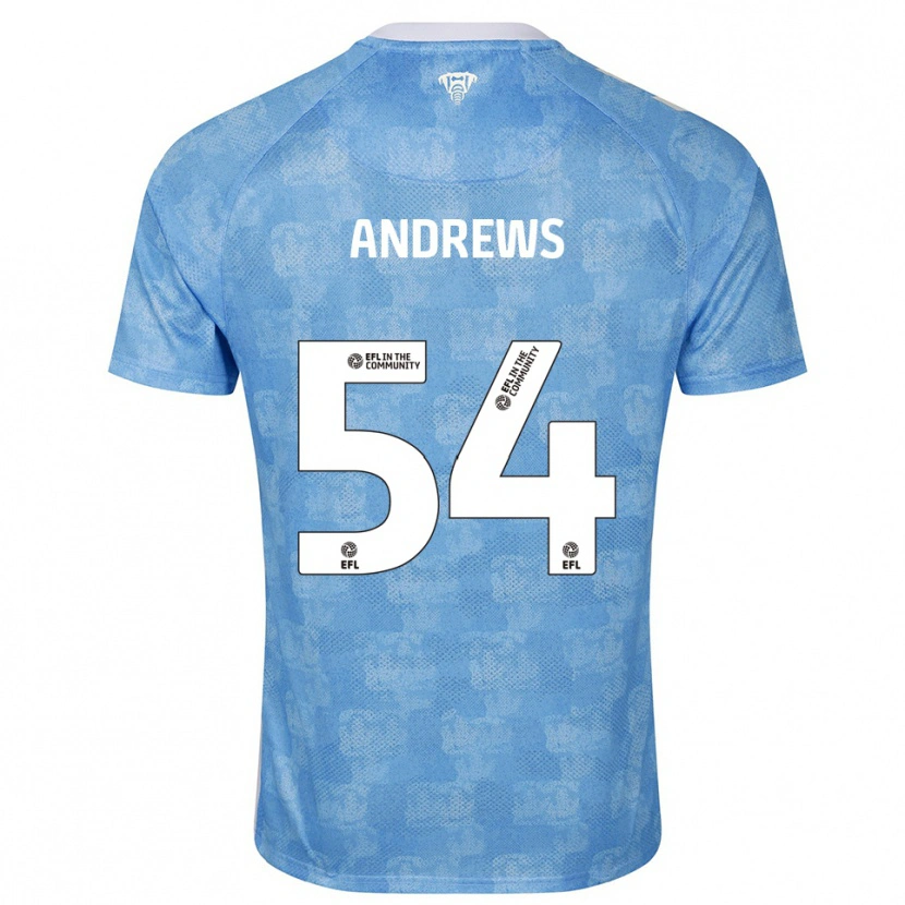 Danxen Enfant Maillot Kai Andrews #54 Bleu Ciel Blanc Tenues Domicile 2025/26 T-Shirt