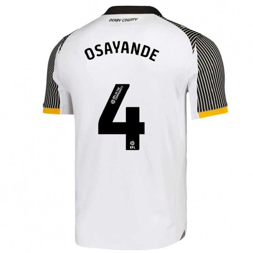 Danxen Enfant Maillot Adisa Osayande #4 Blanc Noir Tenues Domicile 2025/26 T-Shirt