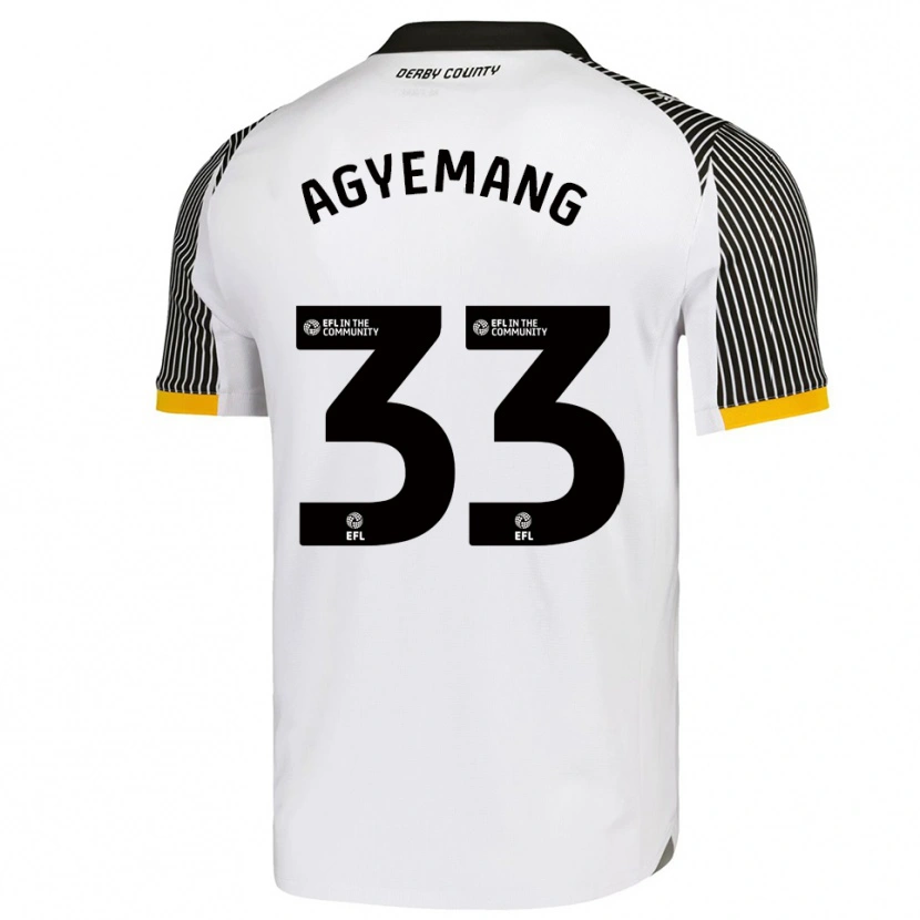 Danxen Enfant Maillot Patrick Agyemang #33 Blanc Noir Tenues Domicile 2025/26 T-Shirt