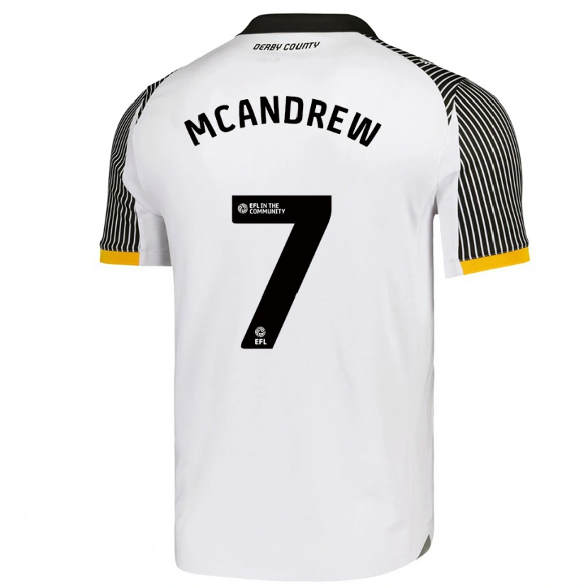 Danxen Enfant Maillot Niall Mcandrew #7 Blanc Noir Tenues Domicile 2025/26 T-Shirt