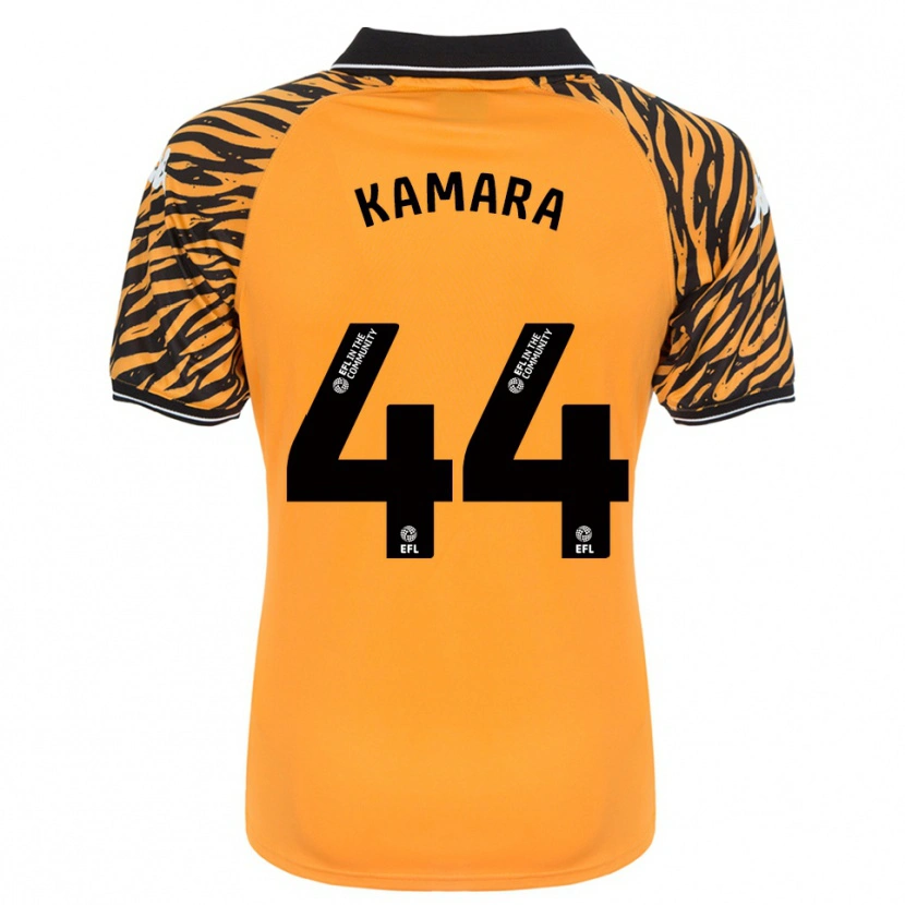 Danxen Enfant Maillot Abu Kamara #44 Orange Noir Tenues Domicile 2025/26 T-Shirt