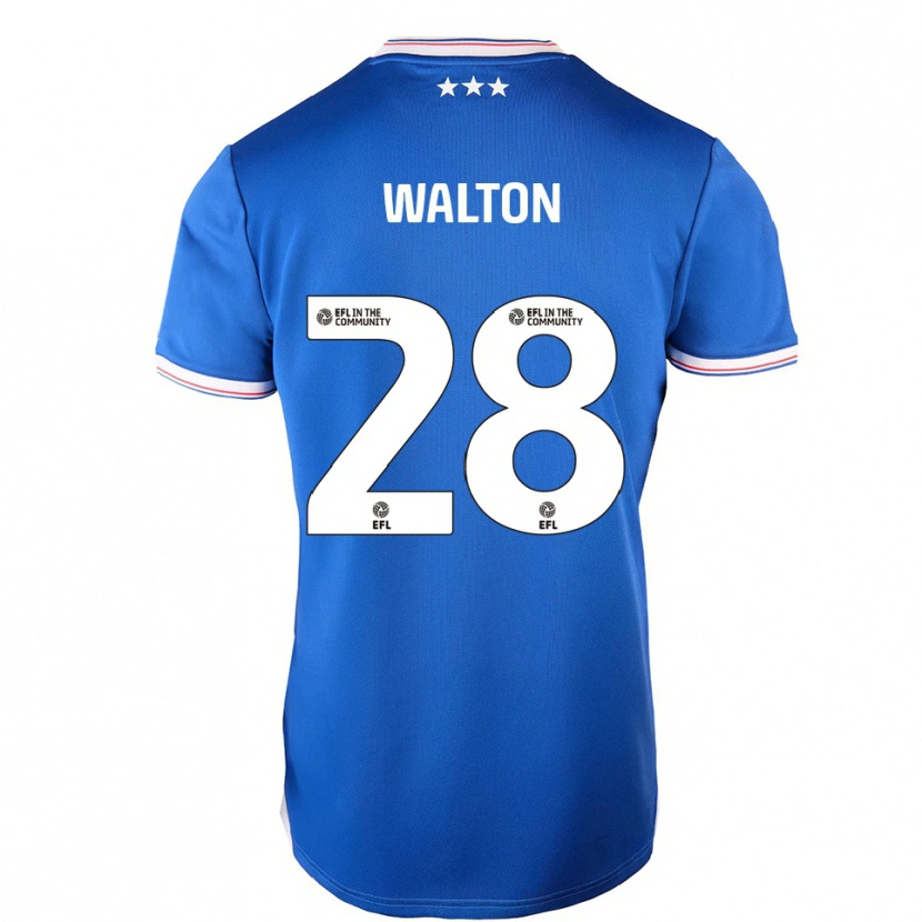 Danxen Enfant Maillot Christian Walton #28 Bleu Blanc Tenues Domicile 2025/26 T-Shirt