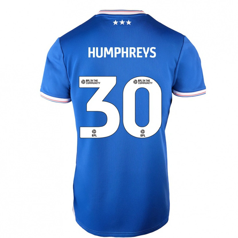 Danxen Enfant Maillot Cameron Humphreys #30 Bleu Blanc Tenues Domicile 2025/26 T-Shirt
