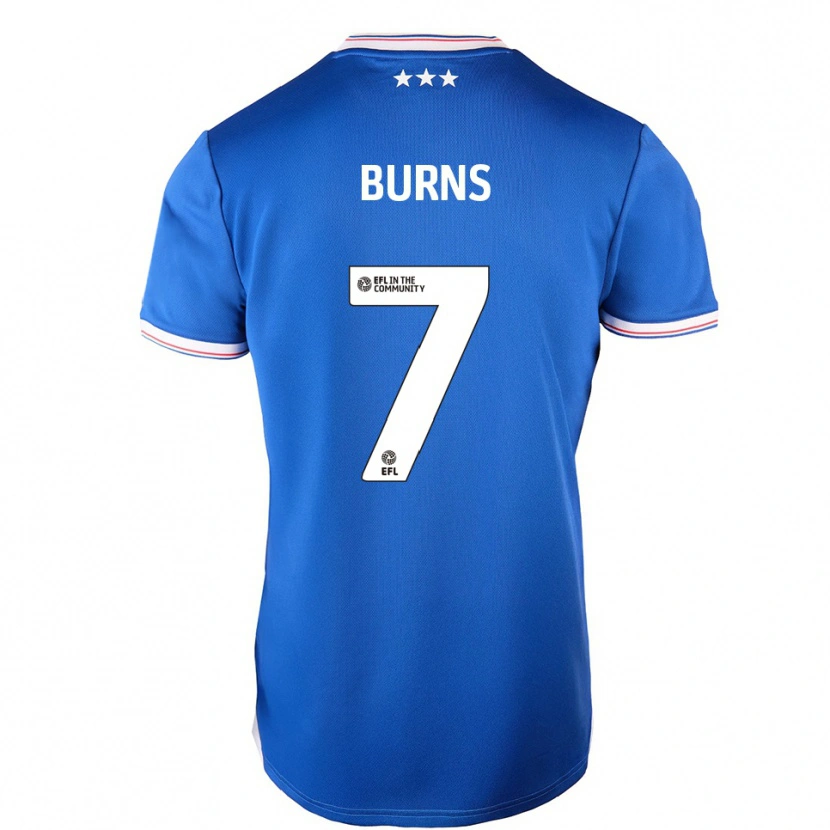 Danxen Enfant Maillot Wes Burns #7 Bleu Blanc Tenues Domicile 2025/26 T-Shirt