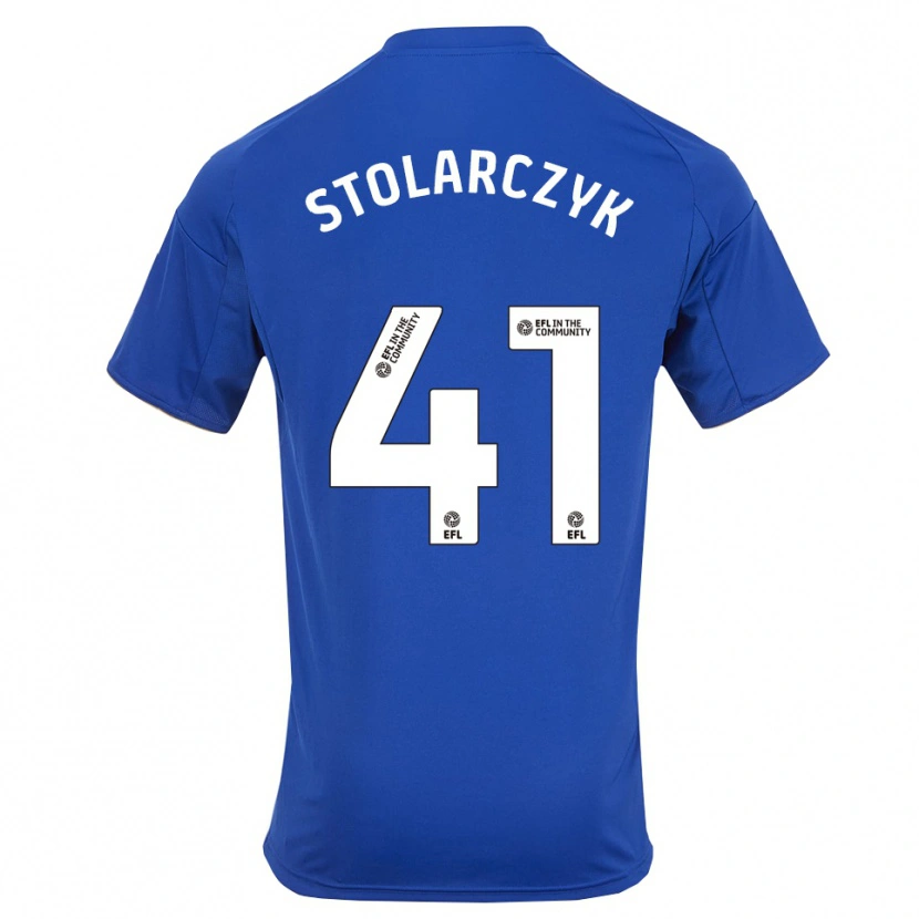 Danxen Enfant Maillot Jakub Stolarczyk #41 Bleu Or Tenues Domicile 2025/26 T-Shirt