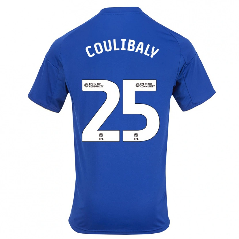 Danxen Enfant Maillot Woyo Coulibaly #25 Bleu Or Tenues Domicile 2025/26 T-Shirt