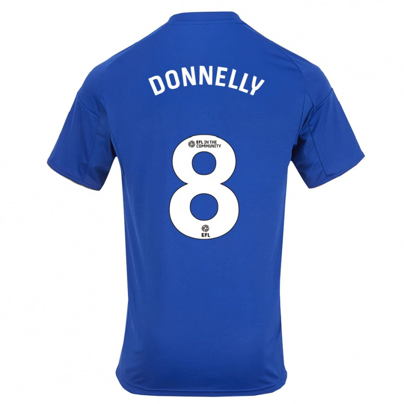 Danxen Enfant Maillot Ryan Donnelly #8 Bleu Or Tenues Domicile 2025/26 T-Shirt