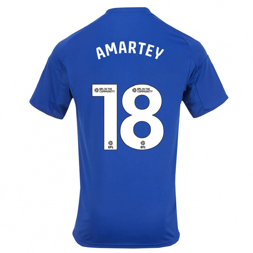 Danxen Enfant Maillot Daniel Amartey #18 Bleu Or Tenues Domicile 2025/26 T-Shirt