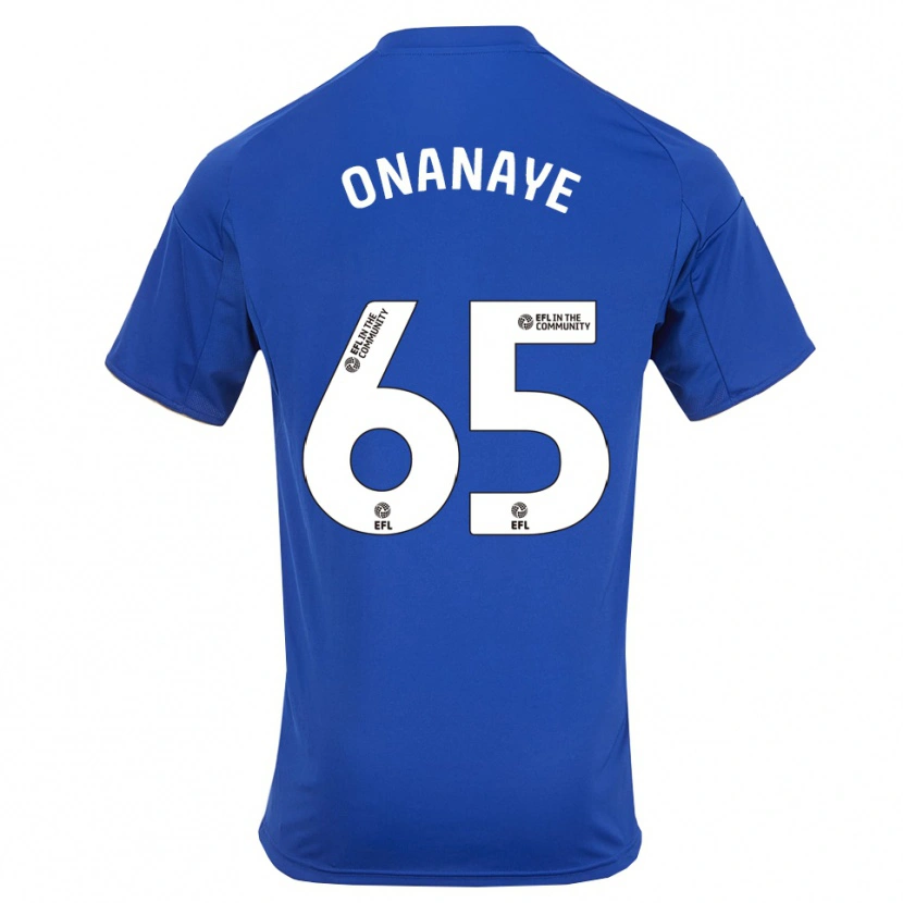 Danxen Enfant Maillot Toby Onanaye #65 Bleu Or Tenues Domicile 2025/26 T-Shirt