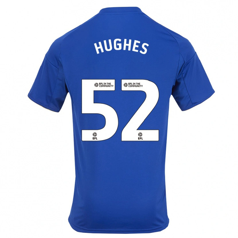 Danxen Enfant Maillot Iestyn Hughes #52 Bleu Or Tenues Domicile 2025/26 T-Shirt