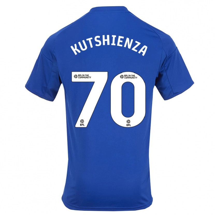 Danxen Enfant Maillot Jesper Kutshienza #70 Bleu Or Tenues Domicile 2025/26 T-Shirt