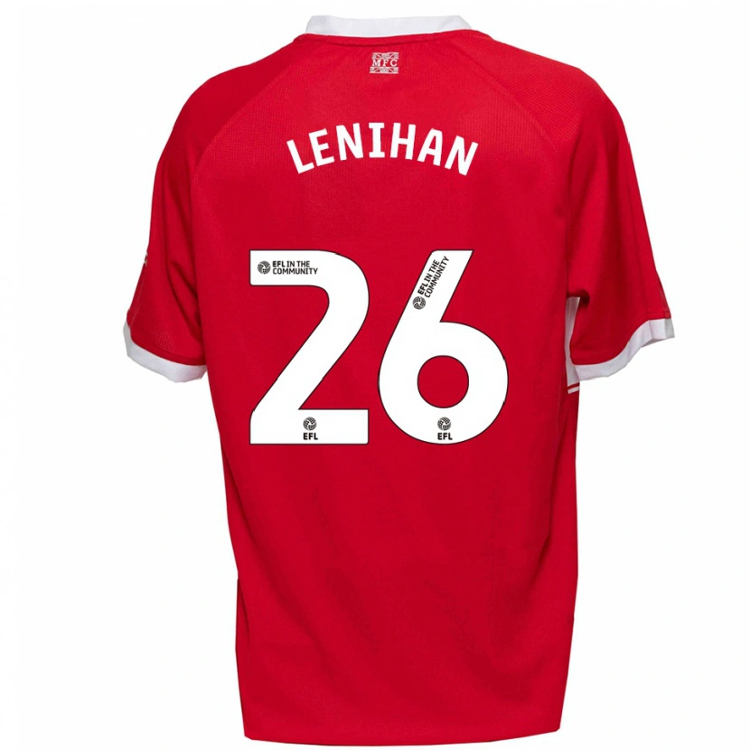 Danxen Enfant Maillot Darragh Lenihan #26 Rouge Blanc Tenues Domicile 2025/26 T-Shirt
