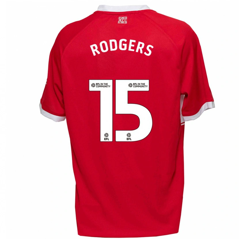 Danxen Enfant Maillot Amber Rodgers #15 Rouge Blanc Tenues Domicile 2025/26 T-Shirt