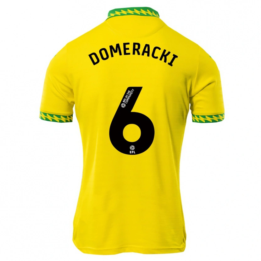 Danxen Enfant Maillot Alan Domeracki #6 Blanc Vert Tenues Domicile 2025/26 T-Shirt