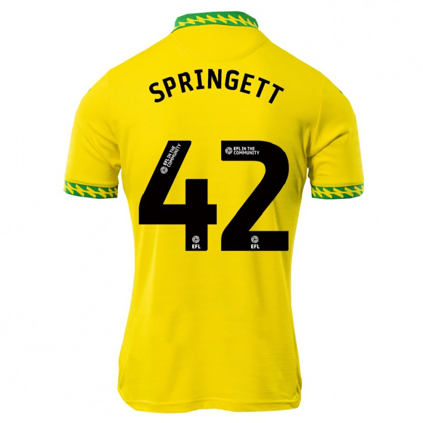 Danxen Enfant Maillot Tony Springett #42 Blanc Vert Tenues Domicile 2025/26 T-Shirt
