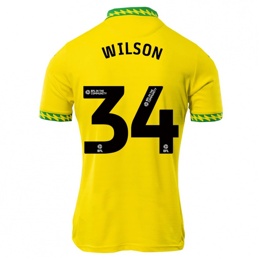 Danxen Enfant Maillot Drew Wilson #34 Blanc Vert Tenues Domicile 2025/26 T-Shirt
