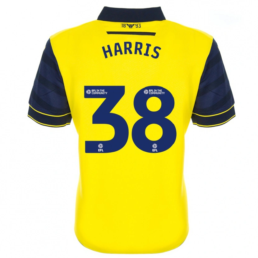 Danxen Enfant Maillot Luke Harris #38 Jaune Marine Tenues Domicile 2025/26 T-Shirt