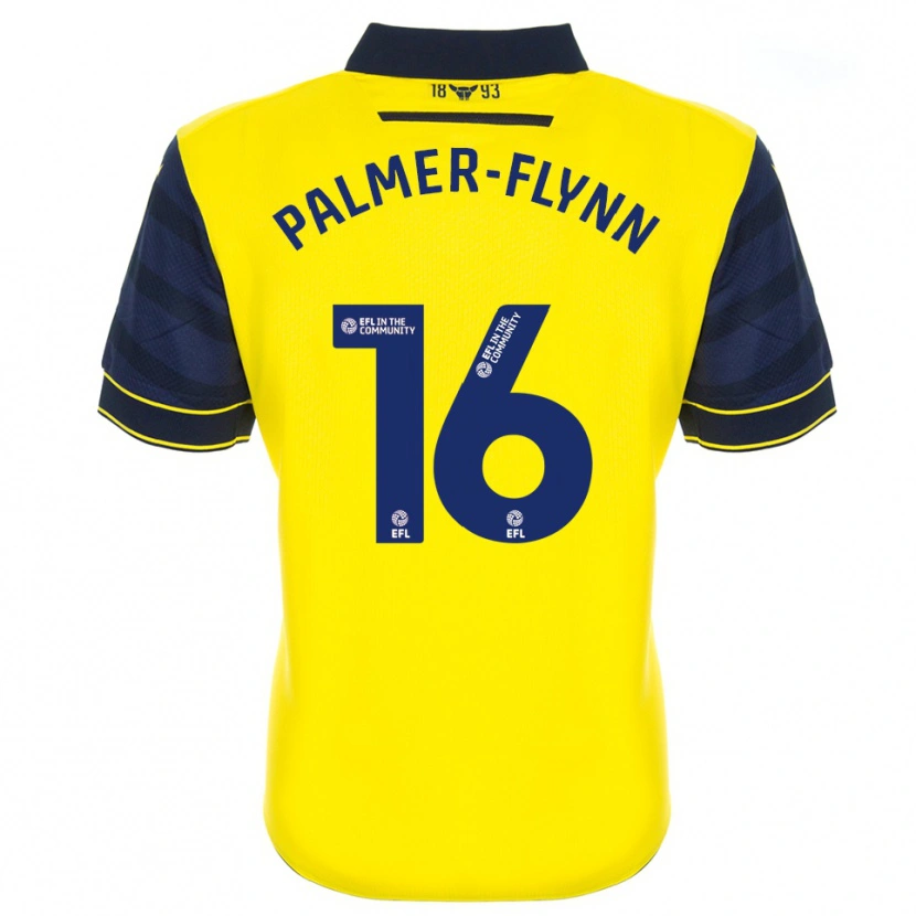 Danxen Enfant Maillot Callum Palmer-Flynn #16 Jaune Marine Tenues Domicile 2025/26 T-Shirt