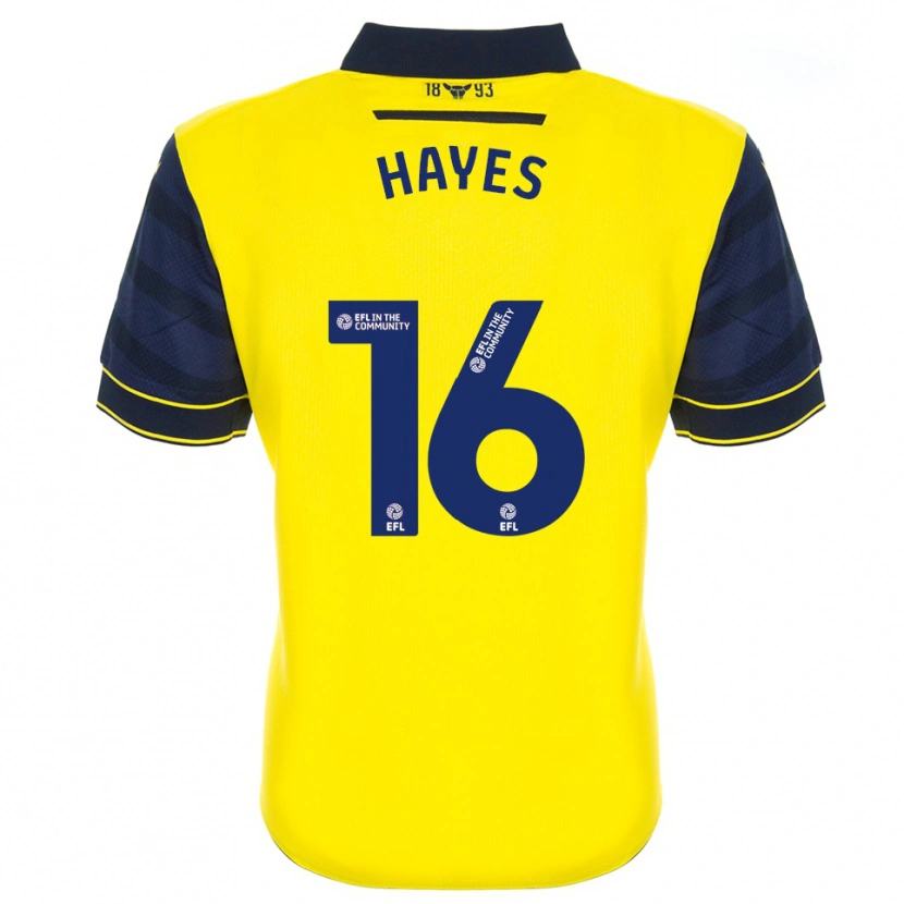 Danxen Enfant Maillot Georgia Hayes #16 Jaune Marine Tenues Domicile 2025/26 T-Shirt