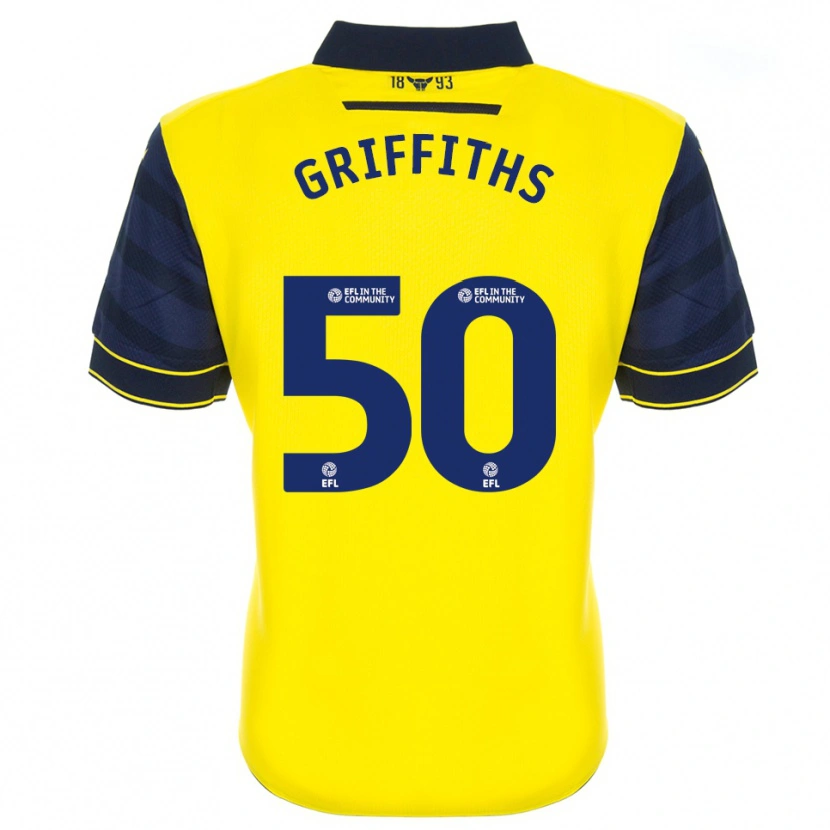 Danxen Enfant Maillot Louis Griffiths #50 Jaune Marine Tenues Domicile 2025/26 T-Shirt