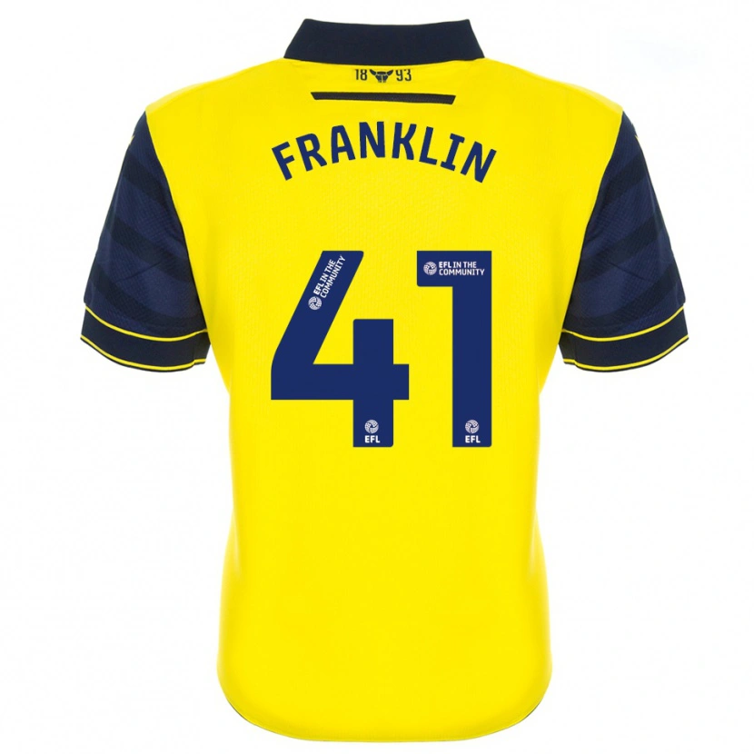 Danxen Enfant Maillot George Franklin #41 Jaune Marine Tenues Domicile 2025/26 T-Shirt