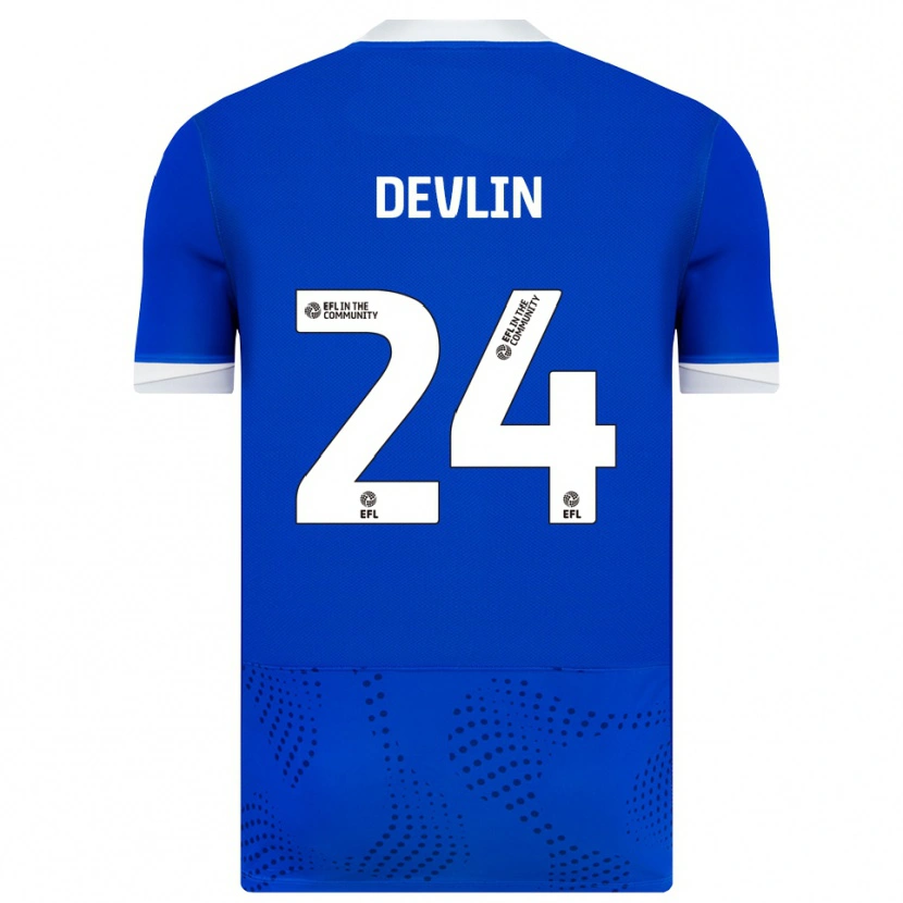 Danxen Enfant Maillot Terry Devlin #24 Bleu Blanc Tenues Domicile 2025/26 T-Shirt