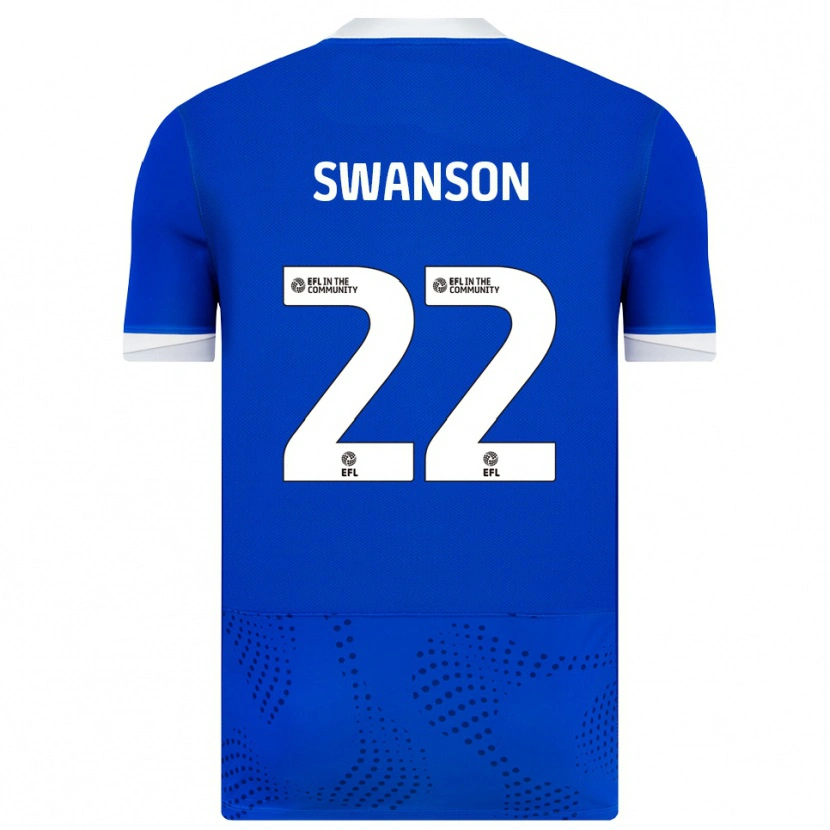Danxen Enfant Maillot Zak Swanson #22 Bleu Blanc Tenues Domicile 2025/26 T-Shirt