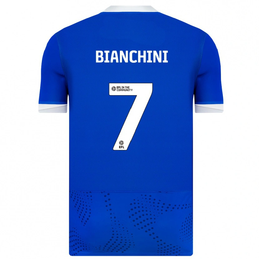 Danxen Enfant Maillot Florian Bianchini #7 Bleu Blanc Tenues Domicile 2025/26 T-Shirt