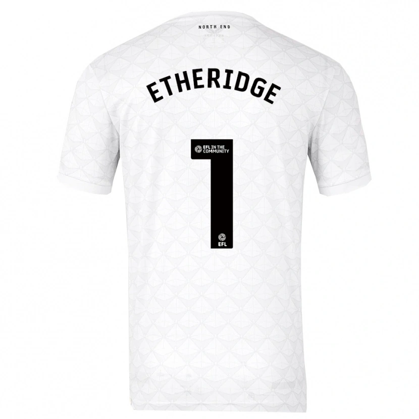 Danxen Enfant Maillot Ellie Etheridge #1 Blanc Rouge Tenues Domicile 2025/26 T-Shirt