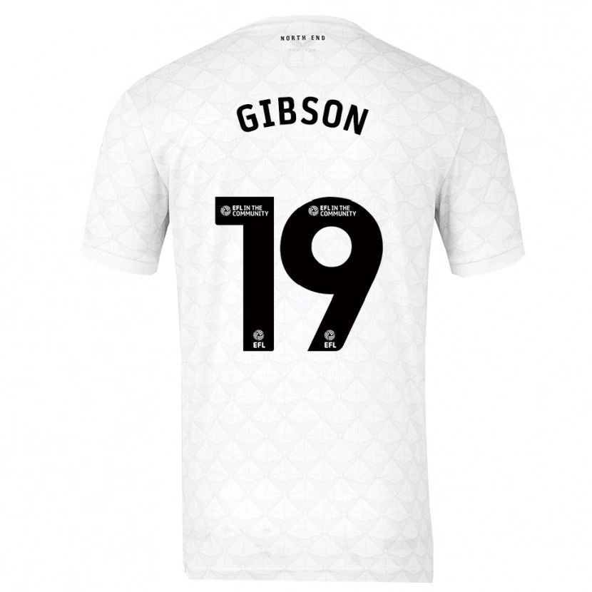 Danxen Enfant Maillot Lewis Gibson #19 Blanc Rouge Tenues Domicile 2025/26 T-Shirt