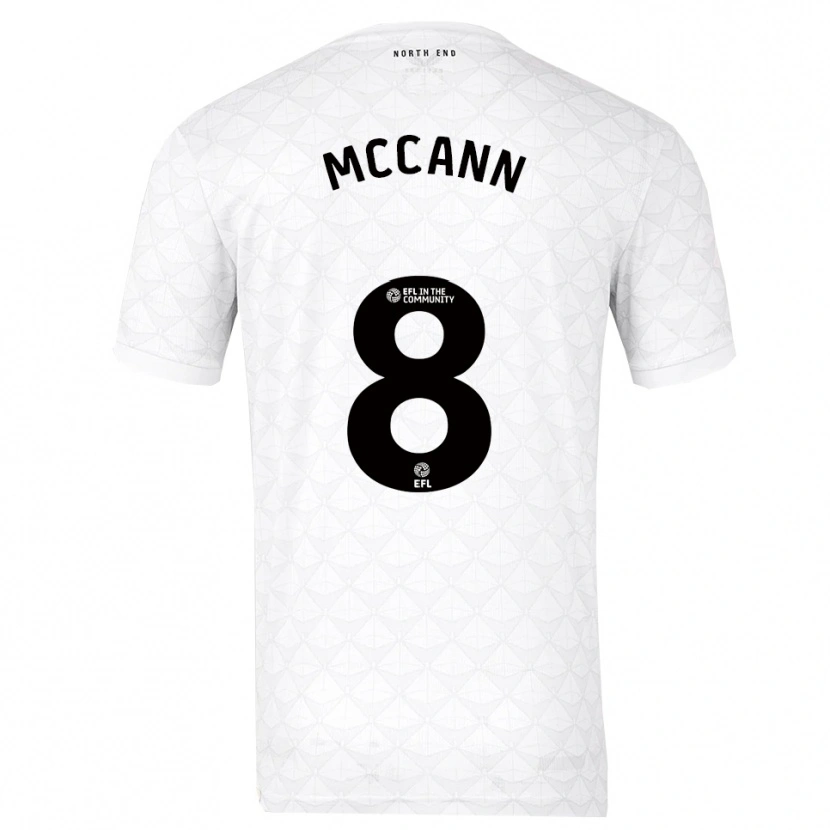 Danxen Enfant Maillot Ali Mccann #8 Blanc Rouge Tenues Domicile 2025/26 T-Shirt